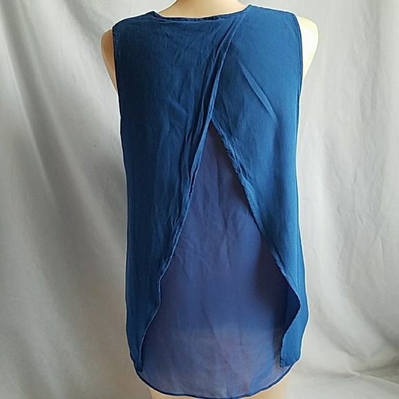 Violet + Claire Sleeveless Blue Hi Low Tank Small - Picture 3 of 7